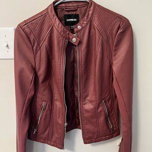 Express XS blush colored leather jacket
